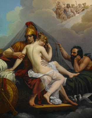Hình ảnh Aphrodite cùng Ares bị Hephaistos bắt được